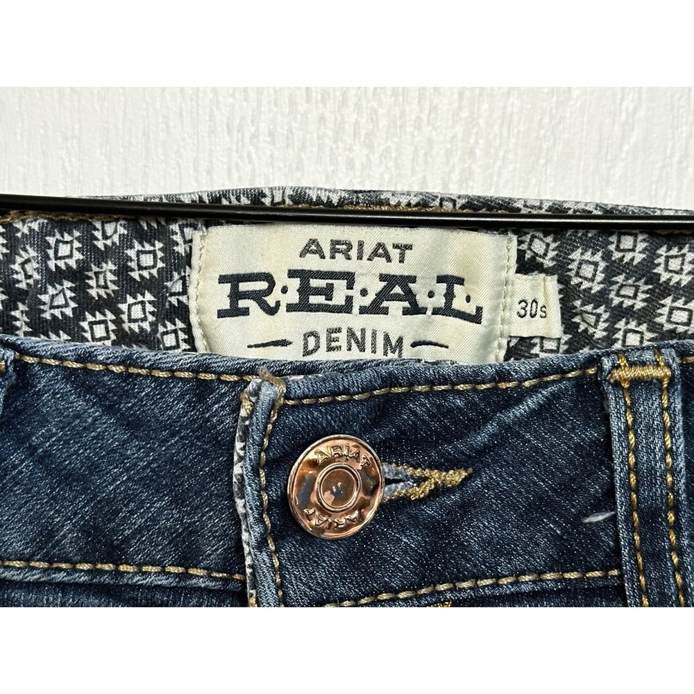 Ariat REAL Denim Perfect Rise Bootcut Jeans Dark Wash Womens 30S 30 Short - Picture 3 of 11